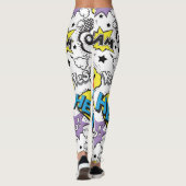 Farbige Comic-Pop-Art-Sprechblasen-Muster Leggings (Rückseite)