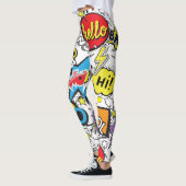 Farbige Comic-Pop-Art-Sprechblasen-Muster Leggings (Links)