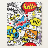 Farbige Comic-Pop-Art-Sprechblasen-Muster Planer (Rückseite)