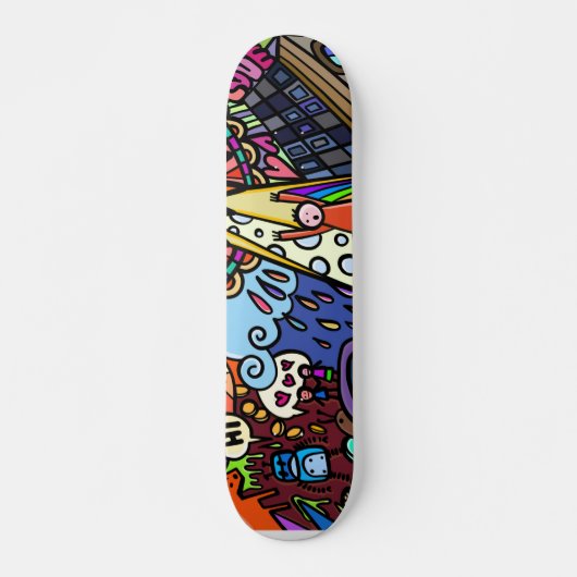 Farbige Comic Sketch Skateboard (Vorne)