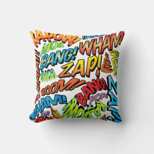 Farbige Comic-Typografie modern trendy cool Kissen