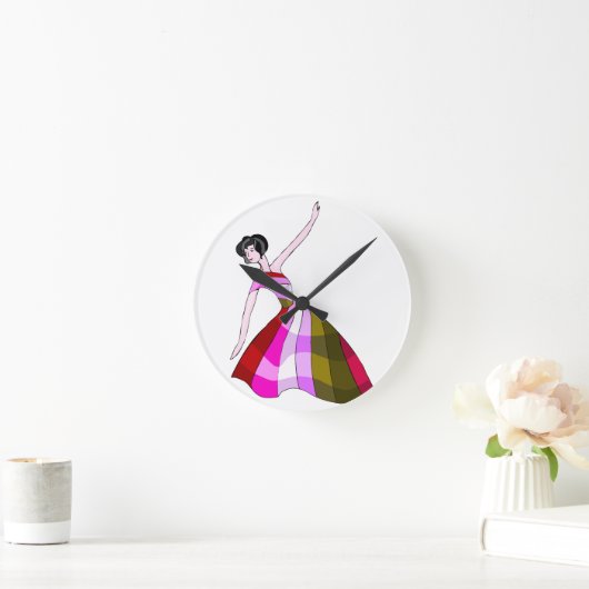 Farbige Comic-Zeichen Wall Clock Runde Wanduhr (Zuhause)