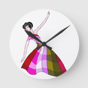 Farbige Comic-Zeichen Wall Clock Runde Wanduhr