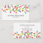 Farbige Confetti Regenbogen Moderne Fun Dots Visitenkarte (Vorne/Hinten)