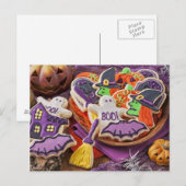 Farbige Cookies für Halloween-Party Postkarte (Vorne/Hinten)
