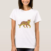 Farbige Coole Bengalische Katze T-Shirt (Vorderseite)