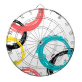 Farbige, coole, moderne, trendige Pinselstrichkrei Dartscheibe (vorne)