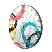 Farbige, coole, moderne, trendige Pinselstrichkrei Dartscheibe (Vorderseite rechts)