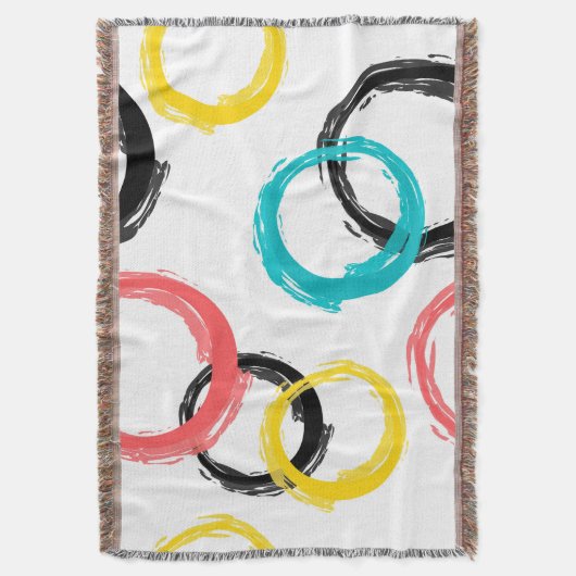 Farbige, coole, moderne, trendige Pinselstrichkrei Decke (Vorderseite Vertikal)