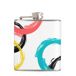 Farbige, coole, moderne, trendige Pinselstrichkrei Flachmann