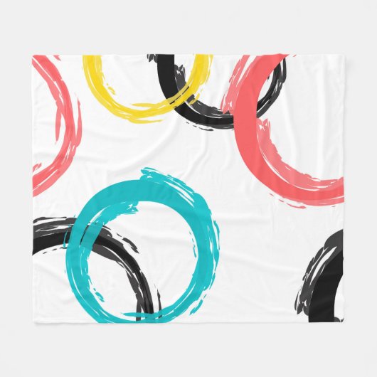 Farbige, coole, moderne, trendige Pinselstrichkrei Fleecedecke (Vorderseite (Horizontal))