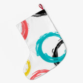 Farbige, coole, moderne, trendige Pinselstrichkrei Großer Weihnachtsstrumpf (Rückseite (Hängend))