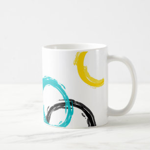 Farbige, coole, moderne, trendige Pinselstrichkrei Kaffeetasse