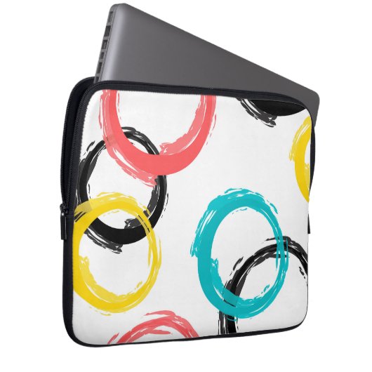 Farbige, coole, moderne, trendige Pinselstrichkrei Laptopschutzhülle (Vorne Rechts)