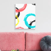 Farbige, coole, moderne, trendige Pinselstrichkrei Leinwanddruck (Insitu (Wohnzimmer))