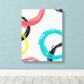 Farbige, coole, moderne, trendige Pinselstrichkrei Leinwanddruck (Insitu (Holzboden))