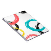 Farbige, coole, moderne, trendige Pinselstrichkrei Notizblock (Rechte Seite)