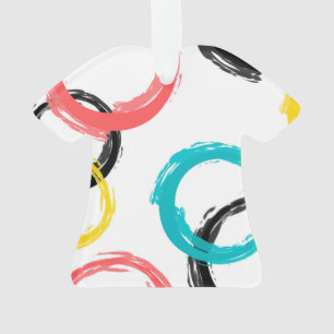 Farbige, coole, moderne, trendige Pinselstrichkrei Ornament