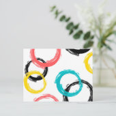 Farbige, coole, moderne, trendige Pinselstrichkrei Postkarte (Stehend Vorderseite)