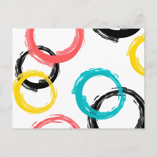 Farbige, coole, moderne, trendige Pinselstrichkrei Postkarte (Vorderseite)