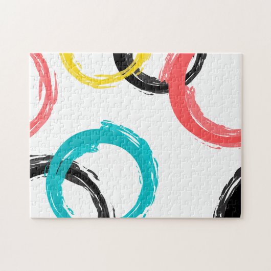 Farbige, coole, moderne, trendige Pinselstrichkrei Puzzle (Horizontal)