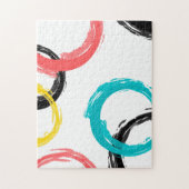 Farbige, coole, moderne, trendige Pinselstrichkrei Puzzle (Vertikal)