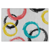 Farbige, coole, moderne, trendige Pinselstrichkrei Schneidebrett (Vorderseite)