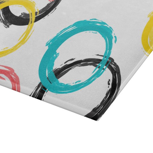 Farbige, coole, moderne, trendige Pinselstrichkrei Schneidebrett (Ecke)