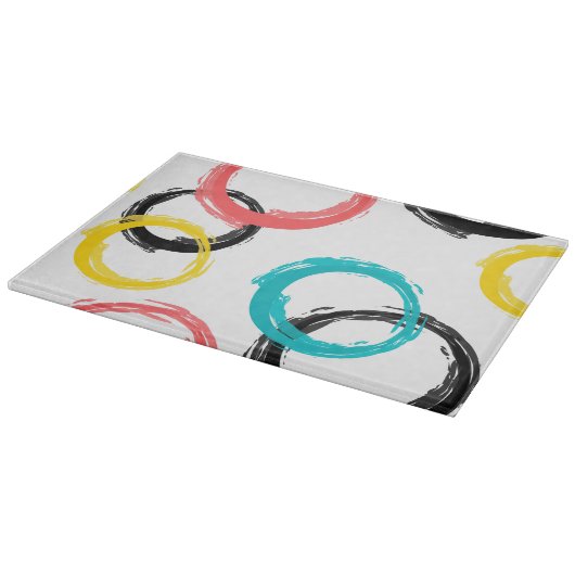 Farbige, coole, moderne, trendige Pinselstrichkrei Schneidebrett (Ecke)