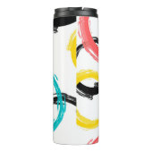 Farbige, coole, moderne, trendige Pinselstrichkrei Thermosbecher (Rückseite)