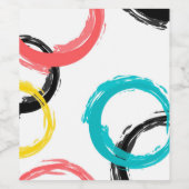 Farbige, coole, moderne, trendige Pinselstrichkrei Weinetikett (Einzelnes Label)