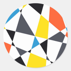 Farbige, coole, trendige, moderne geometrische For Runder Aufkleber