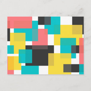 Farbige, coole, trendige, urbane geometrische Form Postkarte