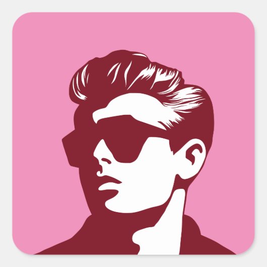 Farbige Coole Typ-Aufkleber Quadratischer Aufkleber (Vorderseite)