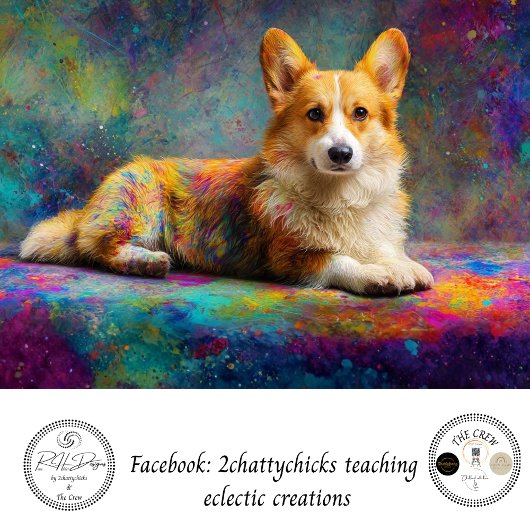 Farbige Corgi-Abstrakt-Personalisierung Seidenpapier