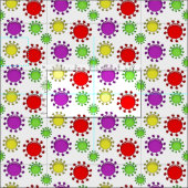 Farbige Coronavirus-Viren-Formen Stoff (Kachel)