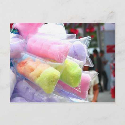 Farbige Cotton Candy Bags Postkarte (Vorderseite)