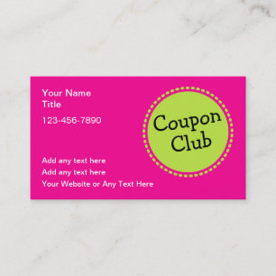 Farbige Coupon-Club-Geschäftskarten Visitenkarte