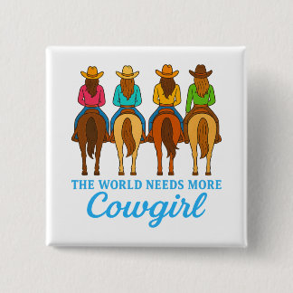 Farbige Cowgirls Western Junggesellinnenabschied Button