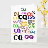 Farbige CQ Ham Radio Grußkarte Karte (Gelbe Blume)