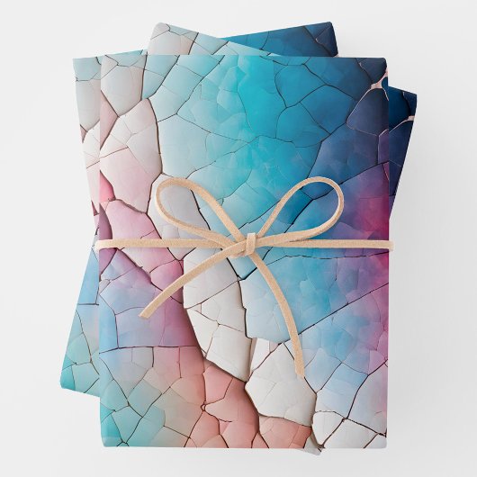 Farbige Crackle Paper Art Wrapping Paper Sheets Geschenkpapier Set
