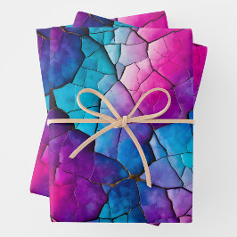 Farbige Crackle Paper Art Wrapping Paper Sheets Geschenkpapier Set