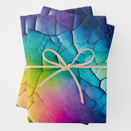 Farbige Crackle Paper Art Wrapping Paper Sheets Geschenkpapier Set
