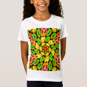 Farbige Crayon-Blume T-Shirt