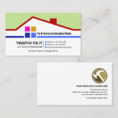 Farbige Creative Roof Motif Handyman Contractor Visitenkarte (Vorne/Hinten)