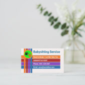 Farbige Crisscross Säulen Babysitter Visitenkarte (Stehend Vorderseite)