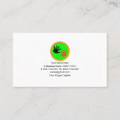 Farbige Crisscross Säulen Babysitter Visitenkarte (Rückseite)