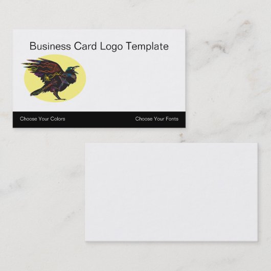 Farbige Crow- oder Raven-Logo-Visitenkarte Visitenkarte (Vorne/Hinten)
