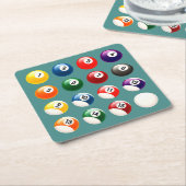 Farbige Cue Balls Rechteckiger Pappuntersetzer (angewinkelt)