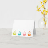 Farbige Cupcake-Note-Karte Karte (Gelbe Blume)